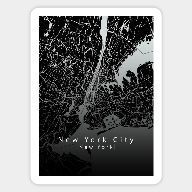 New York City Map dark Sticker by Robin-Niemczyk